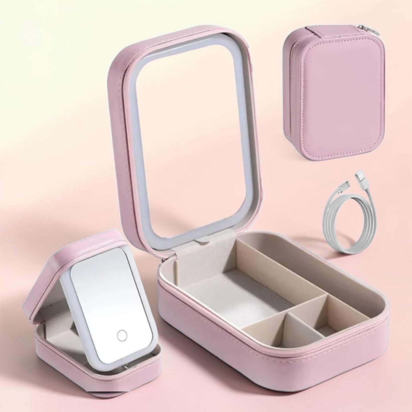 CONTOURA LED Lighted Portable Makeup Bag with Mirror