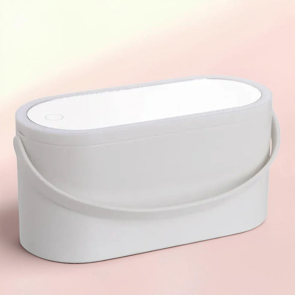 CONTOURA LED Lighted Makeup Storage Box with Built-In Mirror